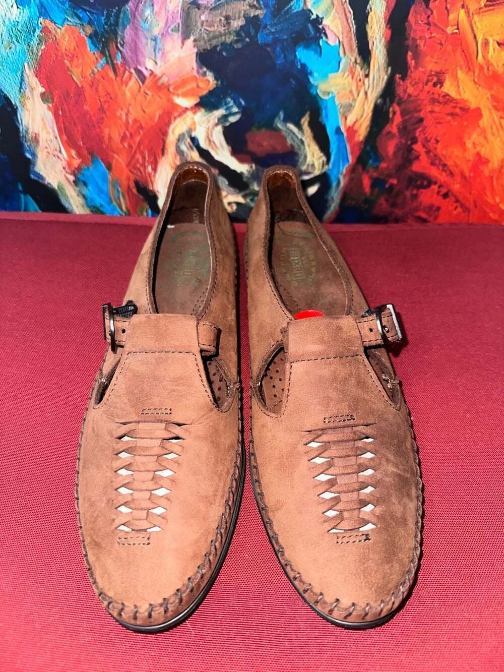 No.77 Dexter Vintage Suede T-Strap Loafers Size 7